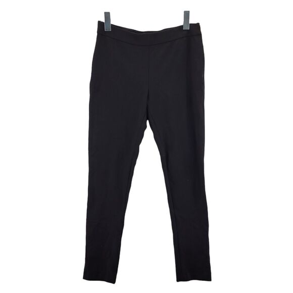 Kate Spade Women's Stretch Cropped Black Dress Pants Size 4 Gold Logo Zipper - Picture 1 of 10